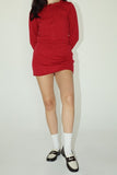 Cherry Knit Mini Skirt