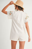 Floral Embroidered Romper