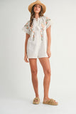 Floral Embroidered Romper