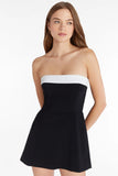 Kerry Skort Romper - Black/Ivory