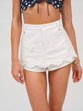 Daisy Eyelet Denim Skort