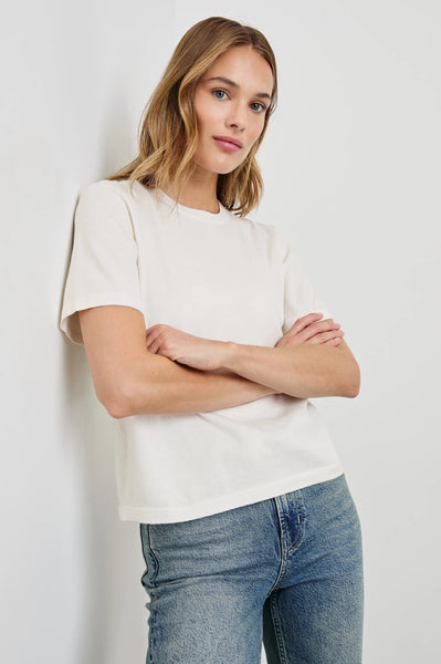 Cotton Cashmere Short Sleeve - White