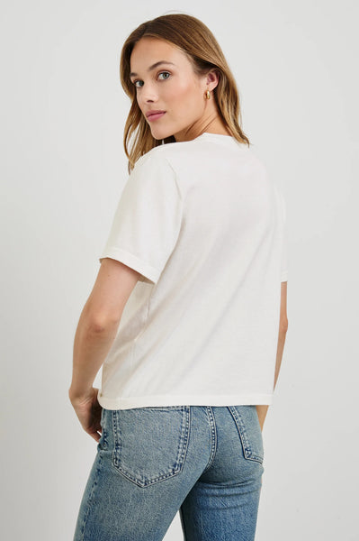 Cotton Cashmere Short Sleeve - White