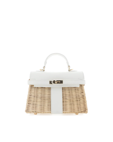 Hariette Rattan Handle Bag
