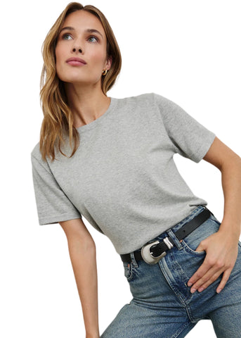 Cotton Cashmere Short Sleeve - Heather Grey