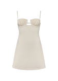 Petal Short Slip Dress - Bone Crochet