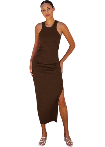 Umber Ribbed Midi