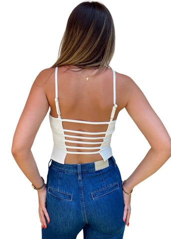 Strappy Back Cami Top - Off White