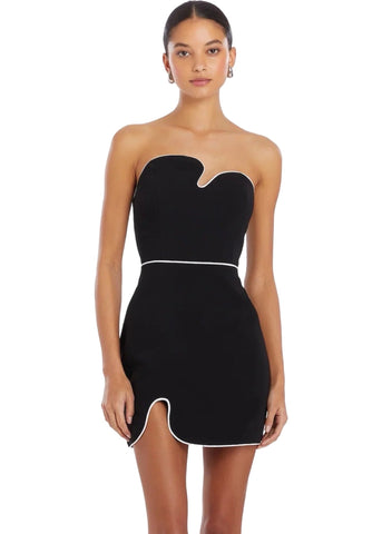 Strapless Puzzle Mini Dress - Black/White