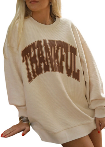 Thankful Corded Sweatshirt