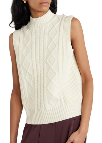 Joilette Roll Neck Vest - Egret