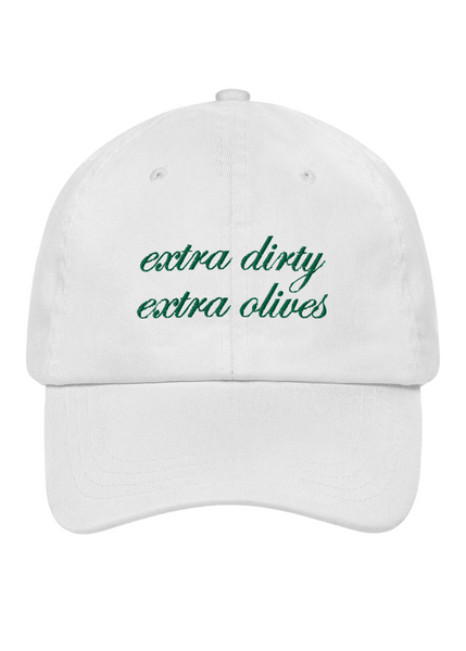 Extra Dirty, Extra Olives Dad Hat - White