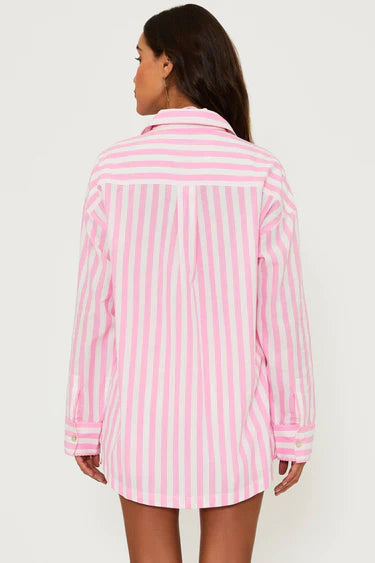 Cassidy Top - Pink Prism Stripe