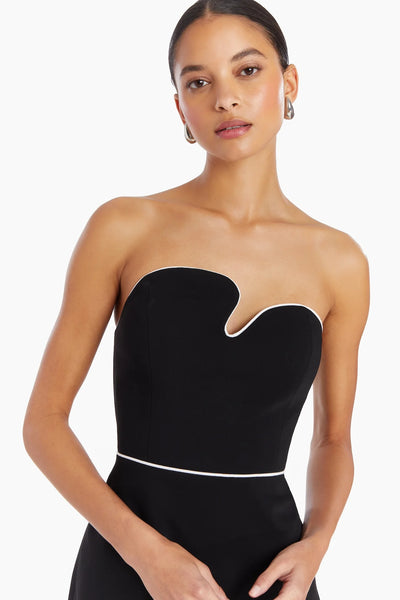 Strapless Puzzle Mini Dress - Black/White