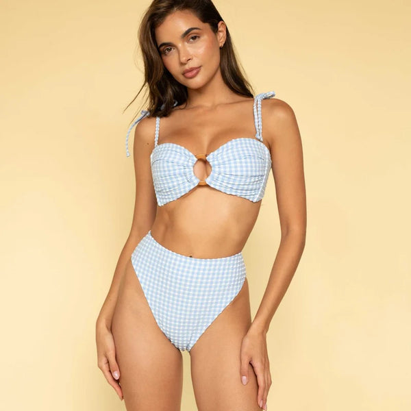 Paula Bikini Bottom - Peri Micro Gingham