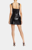 Bethany Skort Romper - Black Leather