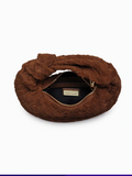 Woven Suede Clutch - Chocolate