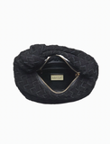 Woven Suede Clutch - Black