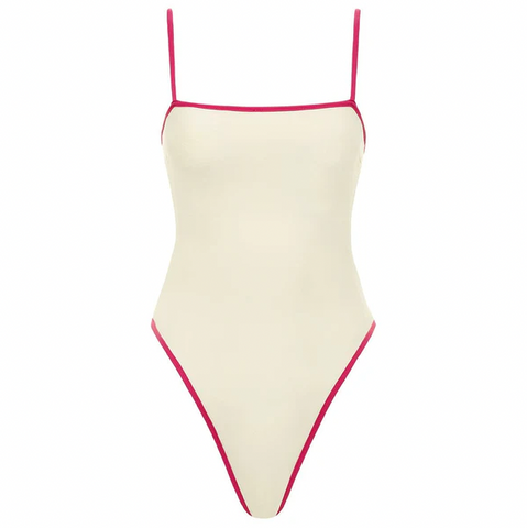 Jacelyn One Piece - Binded Cream Raspberry