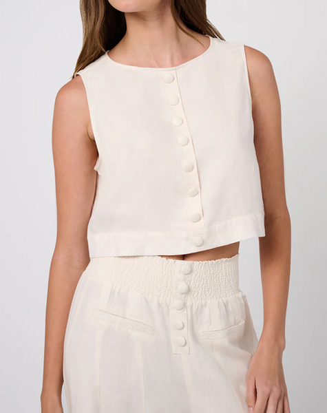 Boxy Linen Boatneck Top