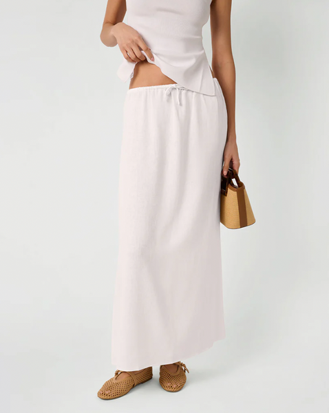 Tie Waist Linen Skirt