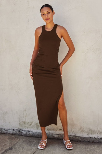 Umber Ribbed Midi