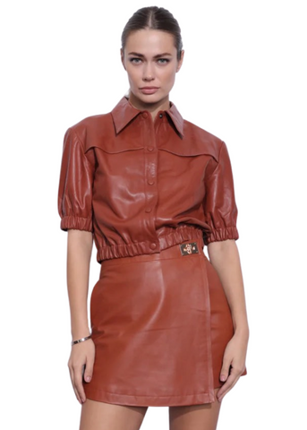 Paris Leather Top - Rust